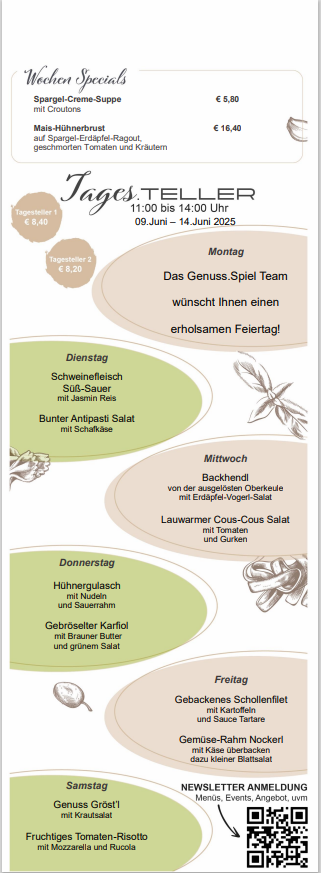 Wochenkarte 10.06.25 genuss.Spiel