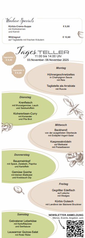 GenussSpiel - Wochenkarte 3-8.11