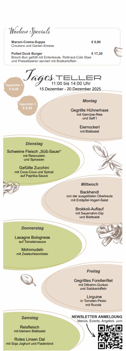 Genussspiel Tageskarte 15.12